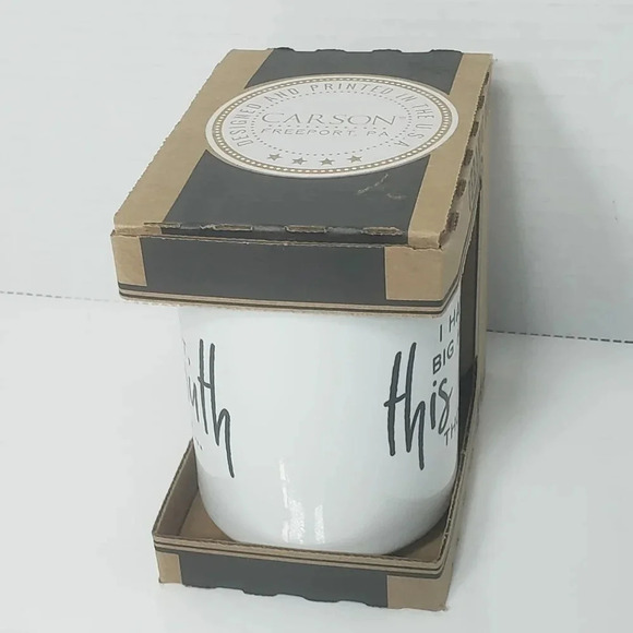 NWT,Carson Freeport PA USA 14oz White/Black  Ceramic Mug. - Picture 3 of 4